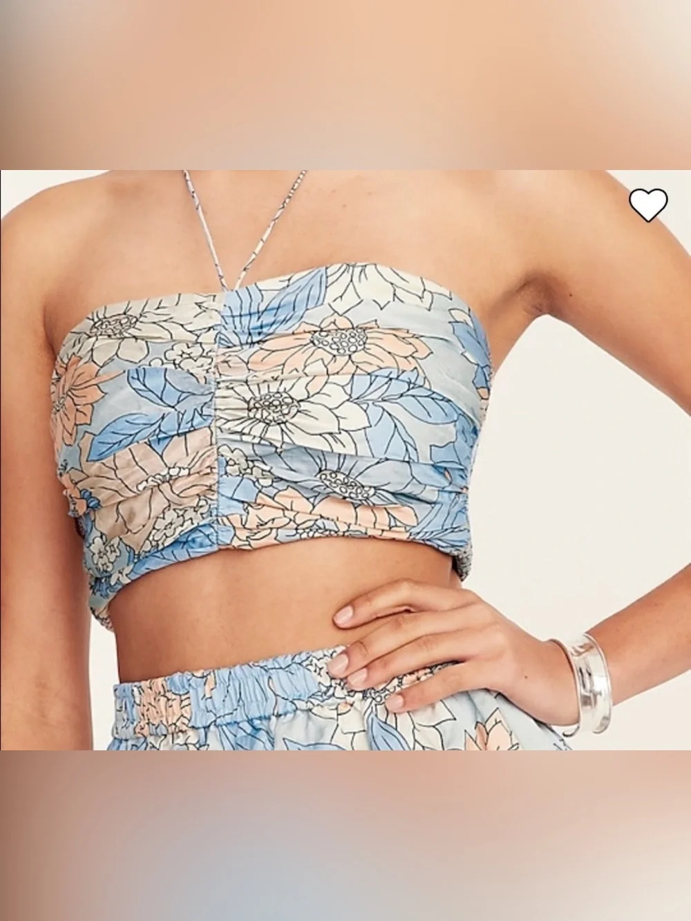 J. Crew Textured Satin Halter Top Zinnea Floral Print - Small NWT
